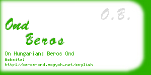 ond beros business card